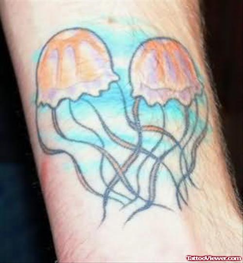 Aqua Jelly Fish Tattoo