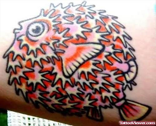 Attractive Aqua Fish Tattoo