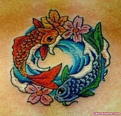 Colorful Aqua Tattoo Design