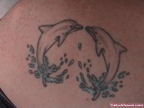 Aqua Sketch Tattoo On Back