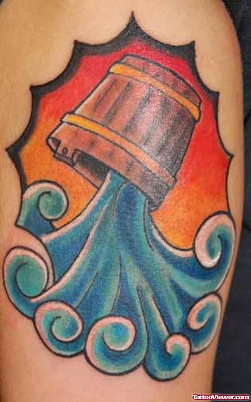 Nice Colored Aquarius Tattoo