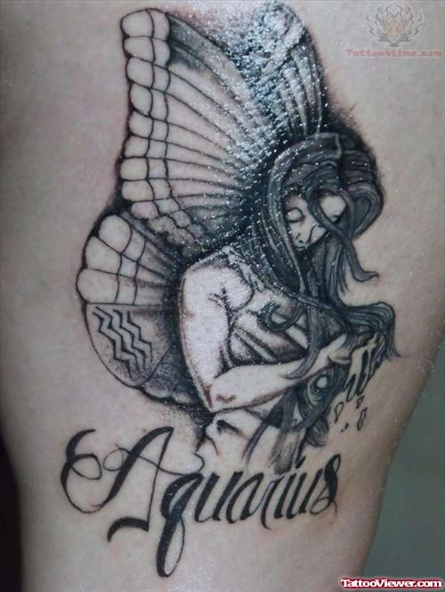 Fairy Winged Aquarius Tattoo
