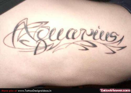 Aquarius Side Rib Tattoo