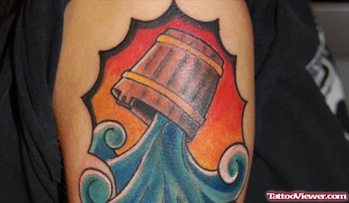 Aquarius Tattoo On Half Sleeve