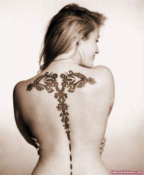 Aquarius Tattoo Design For Back