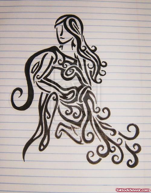 Aquarius Tattoo Design Drawing