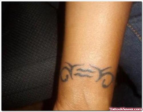 Black Tribal Aquarius Tattoo For Wrist