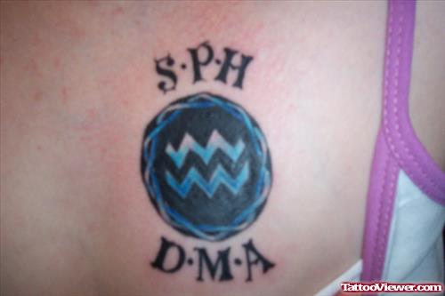 Zodiac Sign Aquarius Tattoo For Girls