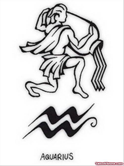 Zodiac Aquarius Tattoo Design