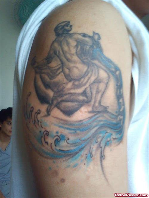 Right Half Sleeve Aquarius Tattoo For Men