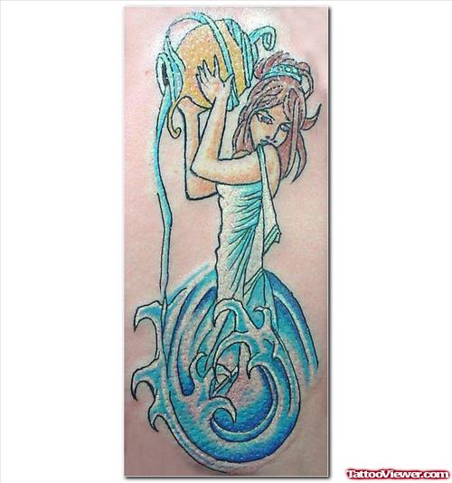 Color Ink Water Aquarius Tattoo