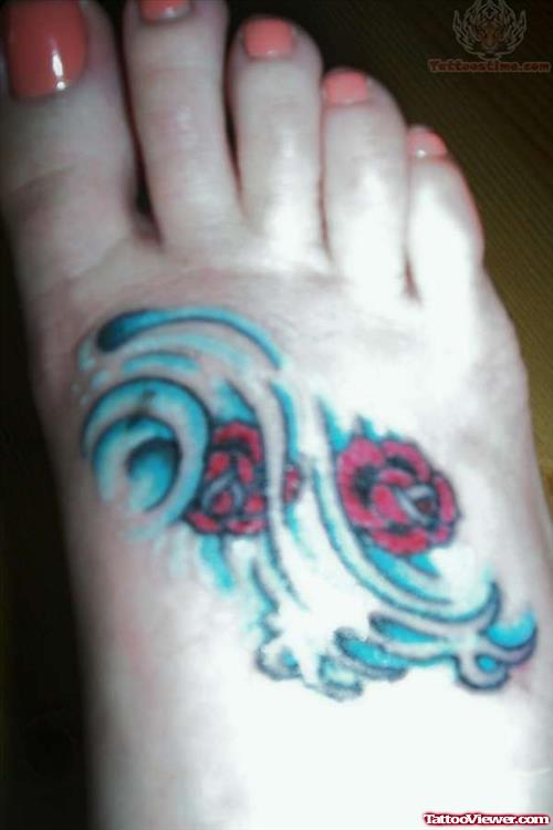Aquarius Tattoo On Foot