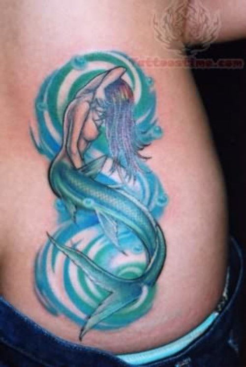 Side Rib Aquarius Tattoo