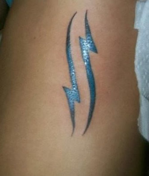 Black And Blue Aquarius Tattoo