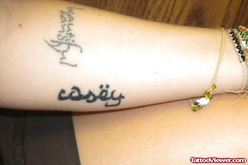 Left arm Arabic Tattoo For Girls