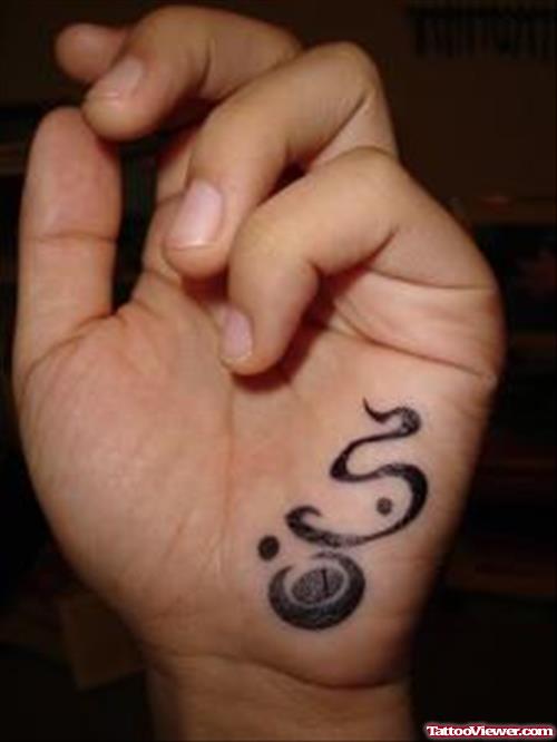 Arabic Tattoo On Left Hand