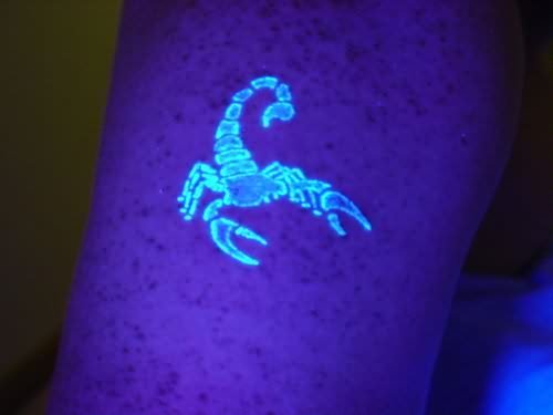 White Ink Scorpion Tattoo