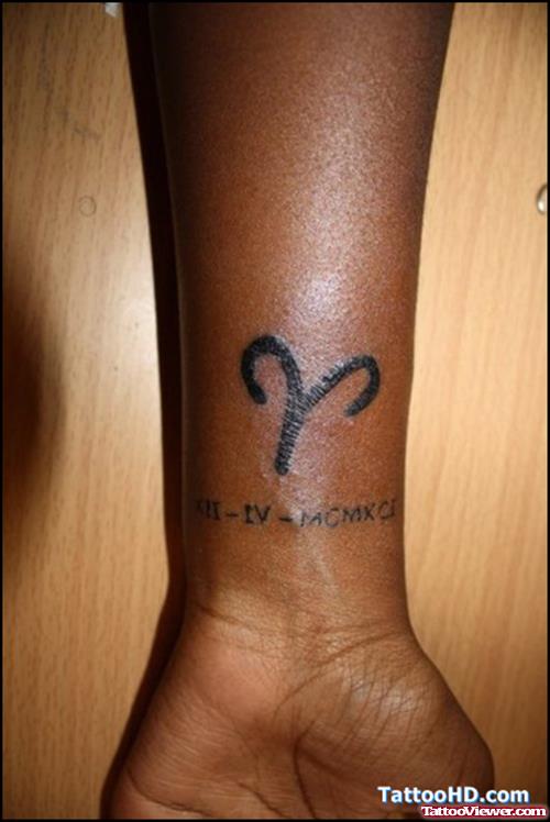 Wrist Aries Tattoo For Girls