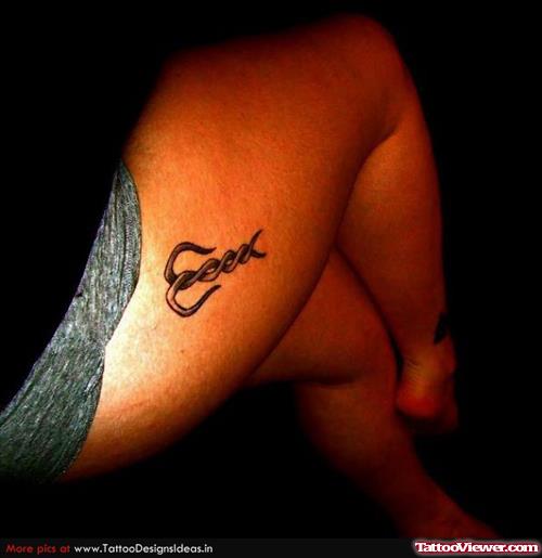 Aries Zodiac Tattoo On Right Thigh
