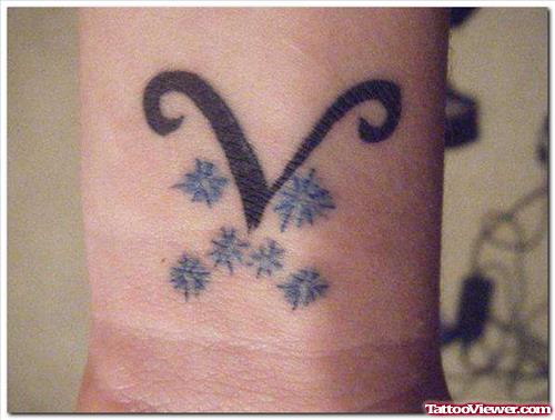 Zodiac Aries Tattoo On Wrist