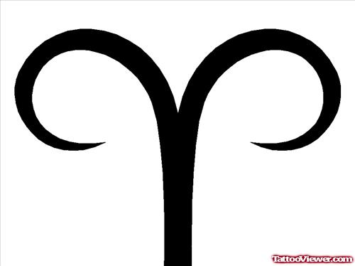 Zodiac Symbol Aries Tattoo Design