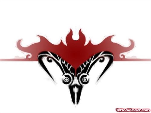 Flaming Tribal Aries Tattoo Design