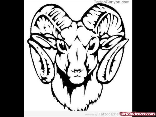 Awesome Goat Head Aries Tattoos Design