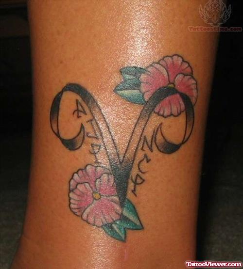 Aries Tattoo On Ankle