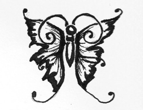 Butterfly And Aries Tattoo Design