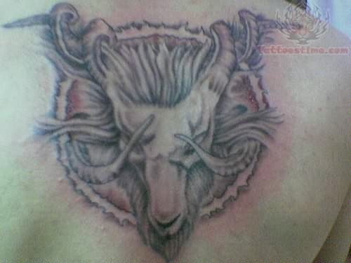 Aries Large Tattoo On Back