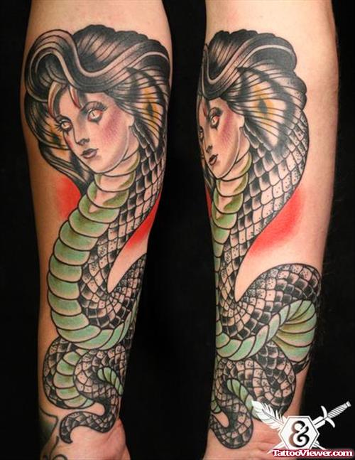 Woman Snake Arm  Tattoos
