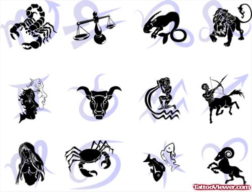 Zodiac Tattoos Designs For Arm