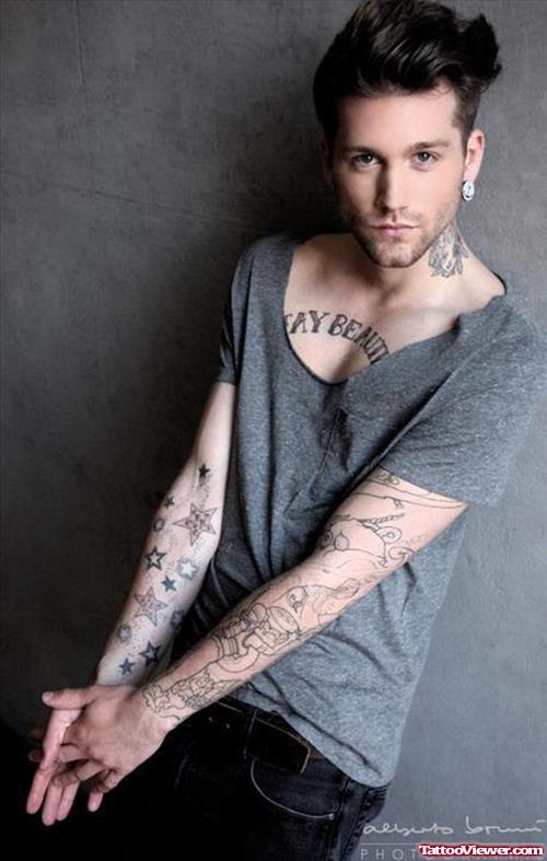 Stars Tattoos On Arm For Men