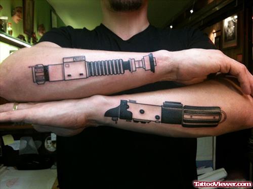 Lightsaber Arm Tattoos