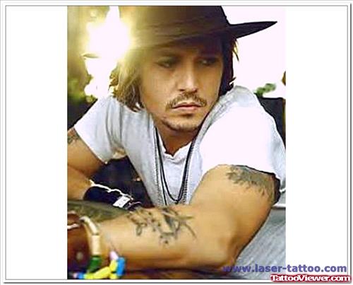 Johnny Depp Left Arm Tattoo