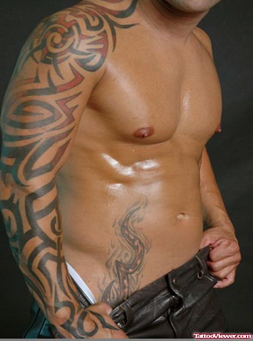 Man Right Arm Tribal Tattoo