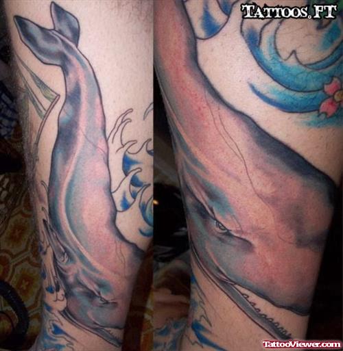 Blue Whale Arm Tattoo