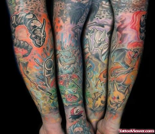 Awesome Colored Arm Tattoos Designs