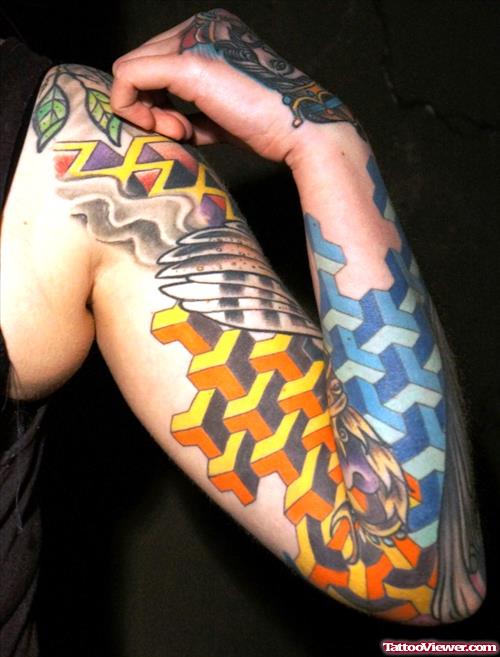 Abstract Colored Arm Tattoo