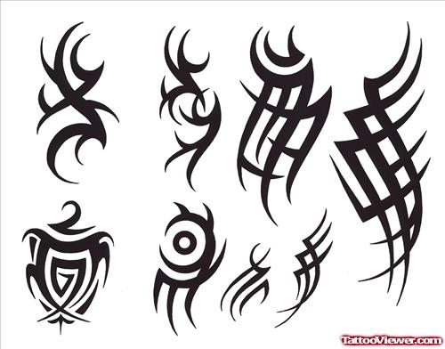 Black Ink Tribal Arm Tattoos Designs
