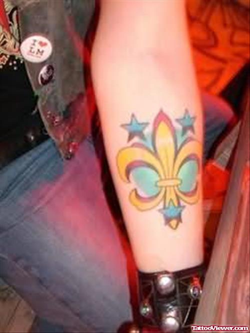 Magical Fleur De Lis Tattoo On Arm