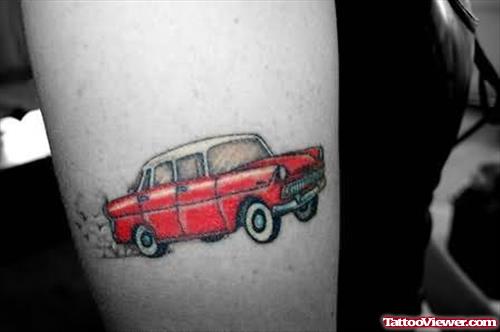 Red Car Tattoo For Arm