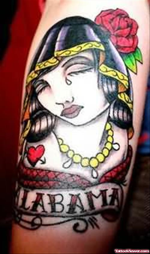 Amazing Pin Up Tattoo On Arm