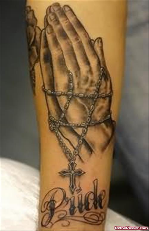 Cross Hands Tattoo On Arm
