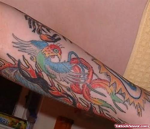 Phoenix Tattoo On Arms