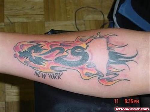 Flames Tattoo On Arm