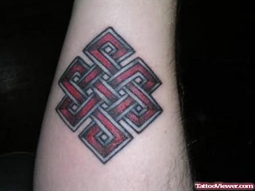 Knot Coloured Tattoo On Arm