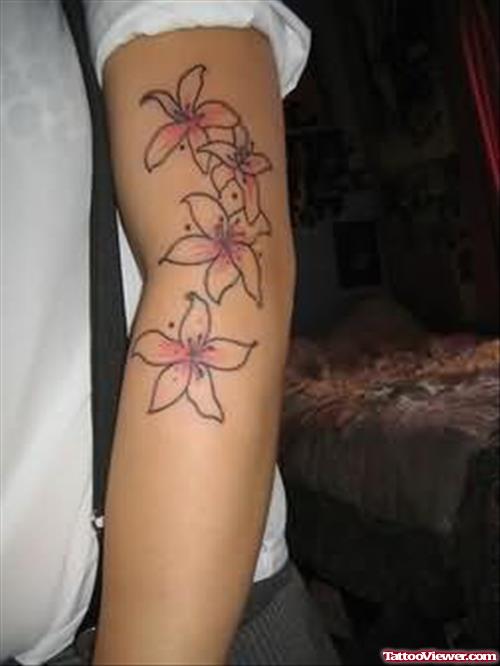 Beautiful Lily Tattoo On Arm