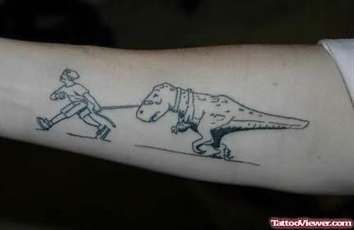 Dinasour Tattoo On Arm