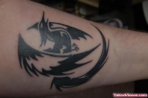 Black Phoenix Tattoo On Arm